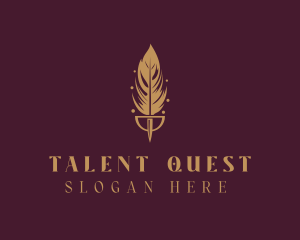 Stationery - Golden Feather Quill logo design