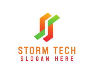 Modern Tech Letter S logo design