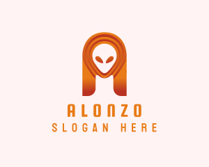 Alien Galaxy Letter A logo design