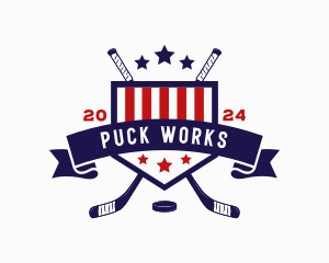Puck - American Hockey Sports logo design