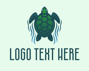 Green Turtle - Green Sea Turtle logo design