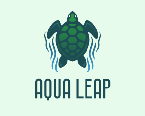 Amphibian - Green Sea Turtle logo design