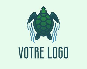 Underwater - Green Sea Turtle logo design
