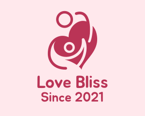 Love - Lovely Couple Heart logo design