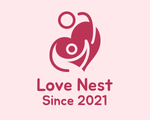 Couple - Lovely Couple Heart logo design