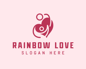 Lovely Couple Heart logo design