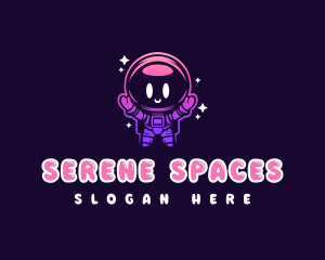 Cute Gaming Astronaut logo design