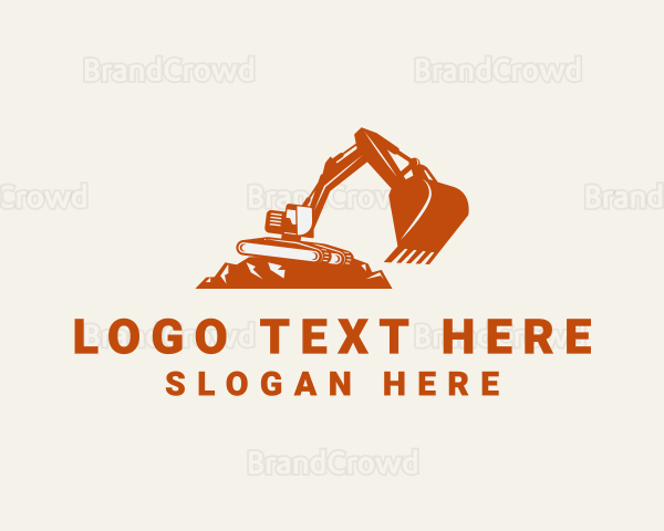 Orange Backhoe Machinery Logo