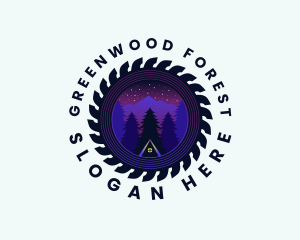 Saw Lumberjack Forestry logo design