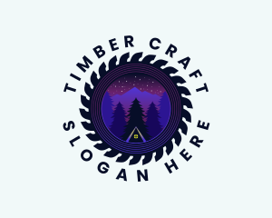 Saw Lumberjack Forestry logo design