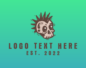Tattooist - Retro Rustic Punk Skull logo design