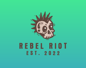 Punk - Retro Rustic Punk Skull logo design