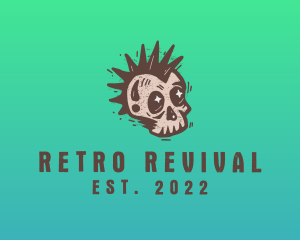 Retro - Retro Rustic Punk Skull logo design