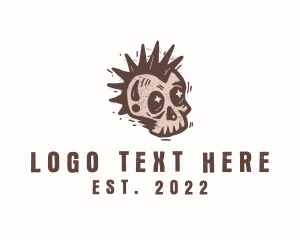 Gangster - Retro Rustic Punk Skull logo design