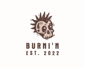 Retro Rustic Punk Skull logo design