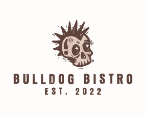 Retro Rustic Punk Skull logo design