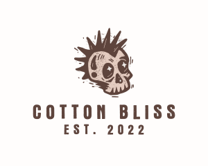 Retro Rustic Punk Skull logo design