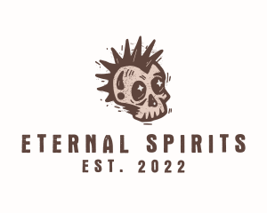 Retro Rustic Punk Skull logo design