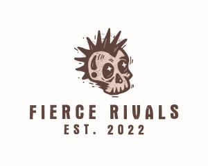 Retro Rustic Punk Skull logo design