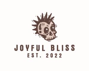 Retro Rustic Punk Skull logo design