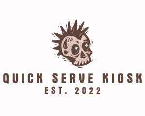 Retro Rustic Punk Skull logo design