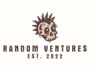 Retro Rustic Punk Skull logo design