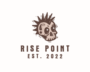 Retro Rustic Punk Skull logo design