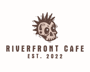 Retro Rustic Punk Skull logo design