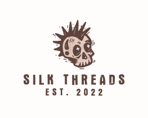 Retro Rustic Punk Skull logo design