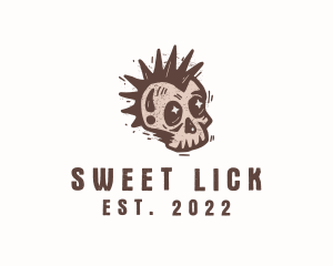 Retro Rustic Punk Skull logo design