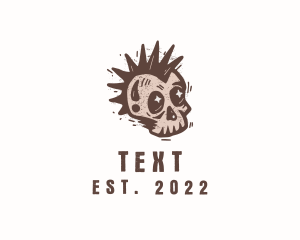 Retro Rustic Punk Skull logo design