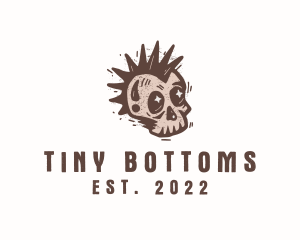 Retro Rustic Punk Skull logo design