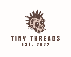 Retro Rustic Punk Skull logo design