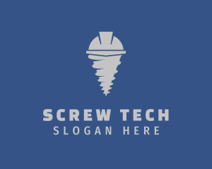 Construction Hard Hat Screw logo design