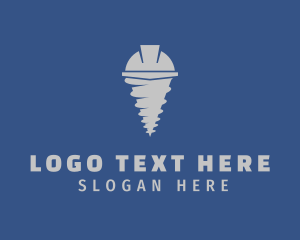 Toolbox - Construction Hard Hat Screw logo design
