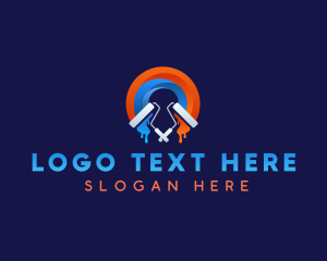 Tool - Paint Roller Contractor logo design