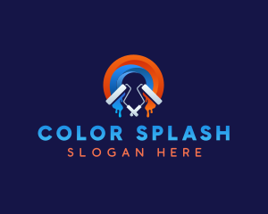 Paint Roller Contractor logo design