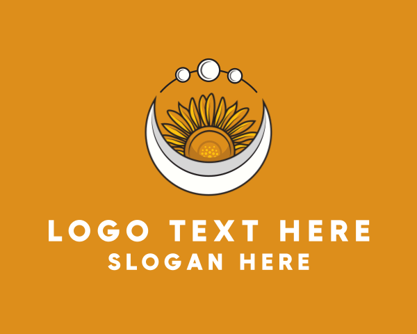 Astronomy - Moon Sunflower Astronomy logo design