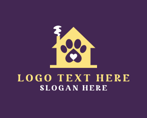 Kennel - Animal Paw Shelter Home logo design
