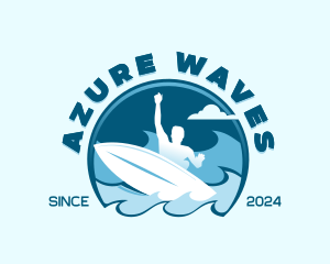 Ocean Wave Surfer logo design