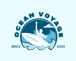 Ocean Wave Surfer logo design