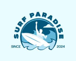 Ocean Wave Surfer logo design