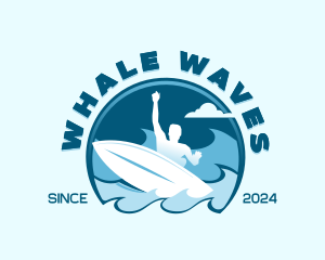 Ocean Wave Surfer logo design