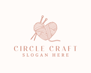 Yarn Heart Crochet logo design