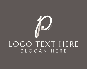Cosmetics - Cursive Calligraphy Letter P logo design