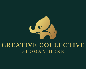 Gold Elephant Wildlife logo design