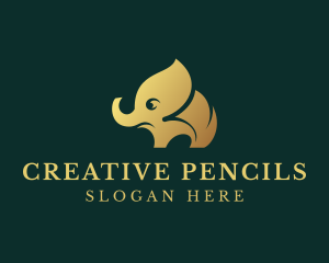 Gold Elephant Wildlife logo design