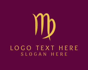 Mystical - Gold Virgo Horoscope Symbol logo design