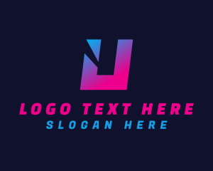 Internet - Gradient Cyber Letter U logo design