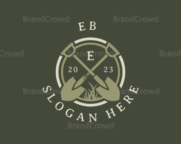 Shovel Spade Gardening Logo